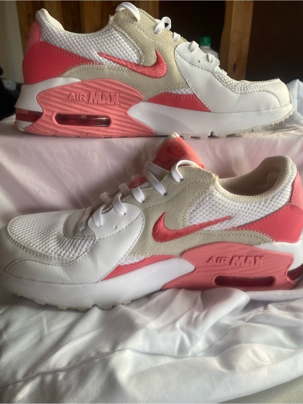 Nike Women’s Air Max Sneakers in White and Coral Pink